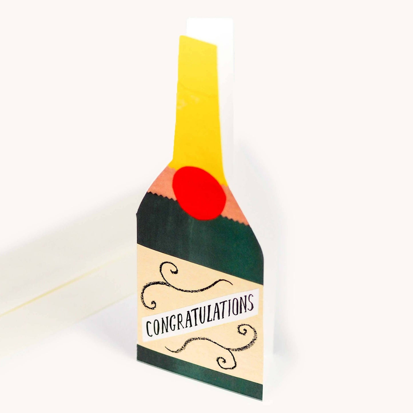 Champagne Bottle Shaped Card