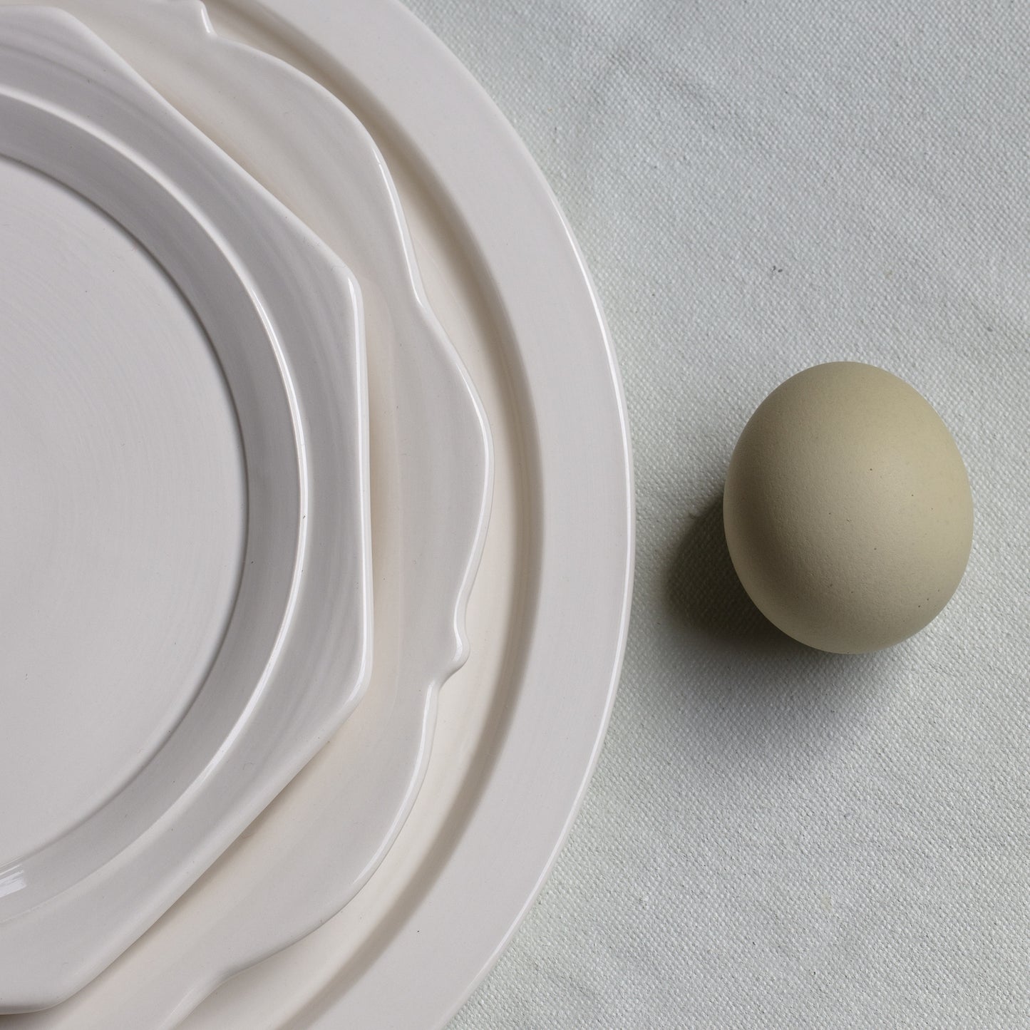 Creamware Hand Cast Dinner Plate